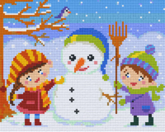 Friends With A Snowman Four [4] Baseplatge PixelHobby Mini-mosaic Art Kit